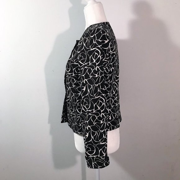 Charter Club Jacket Black White Graphic Size 4P - Picture 4 of 7